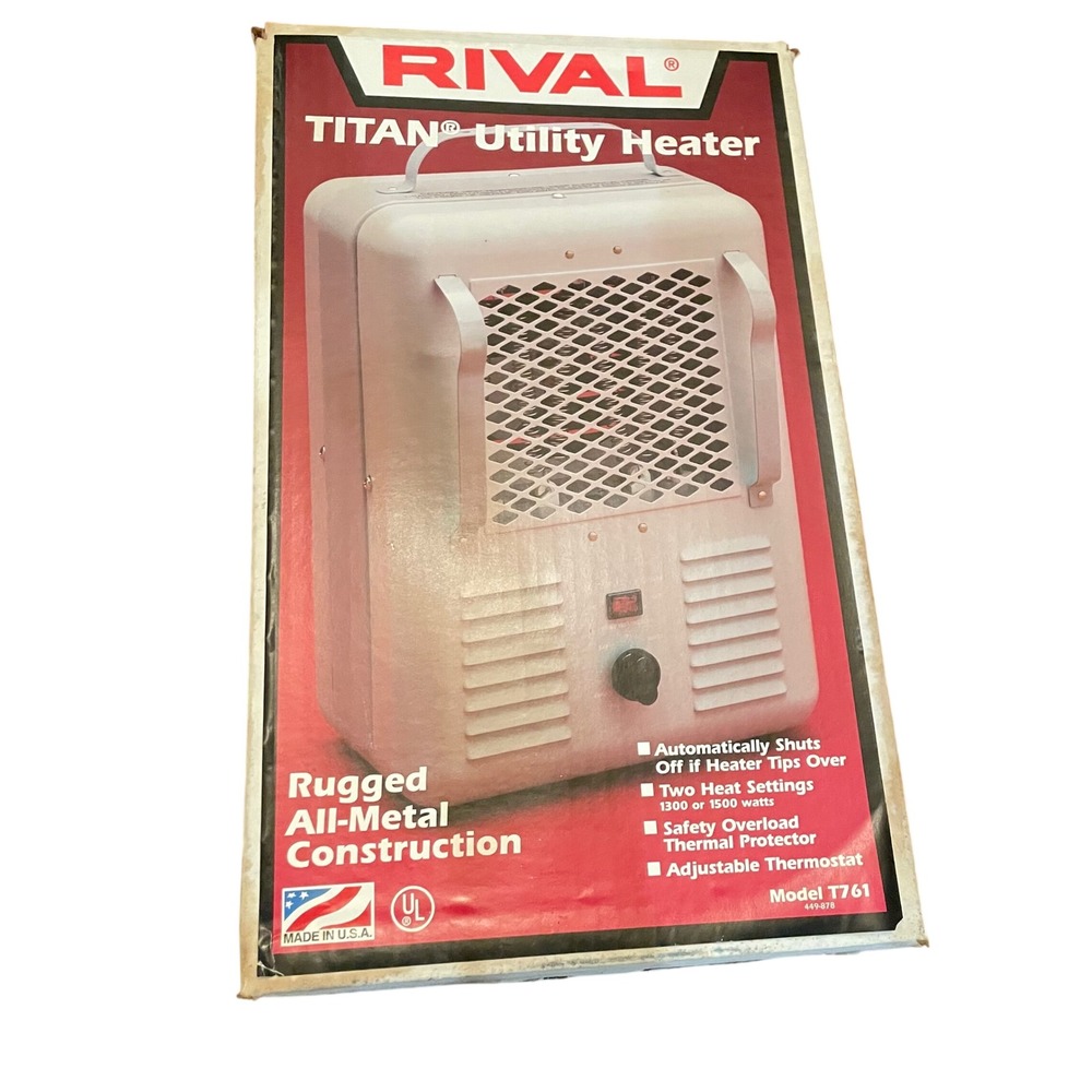 Rival Titan Utility Heater Unisex Gray All-Metal Portable 1500W T761 OS